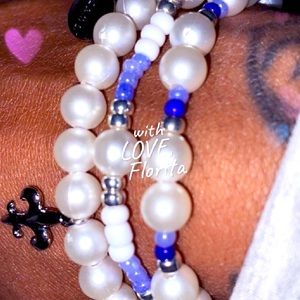 3 piece bracelet stack set, with earrings to match